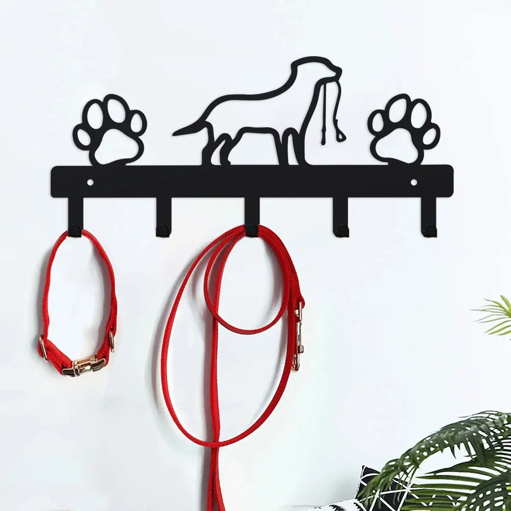 porte manteau mural moderne crochets chien silhouette noir décoration colliers laisses accessoires cuisineTHOOK