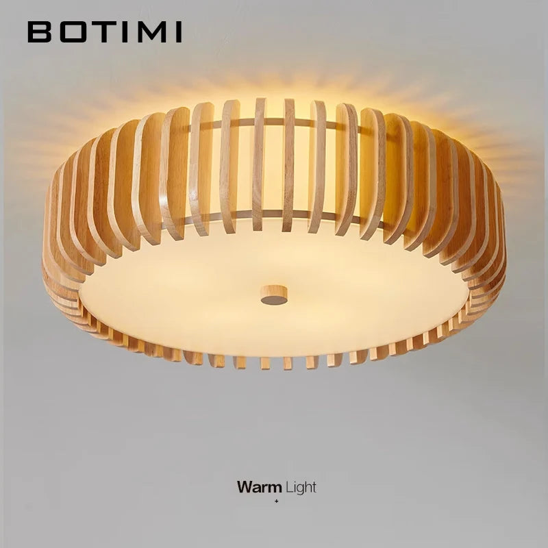 lampe bois naturel moderne rayures horizontales diffuseur opaqué surface éclairage minimaliste led chambre