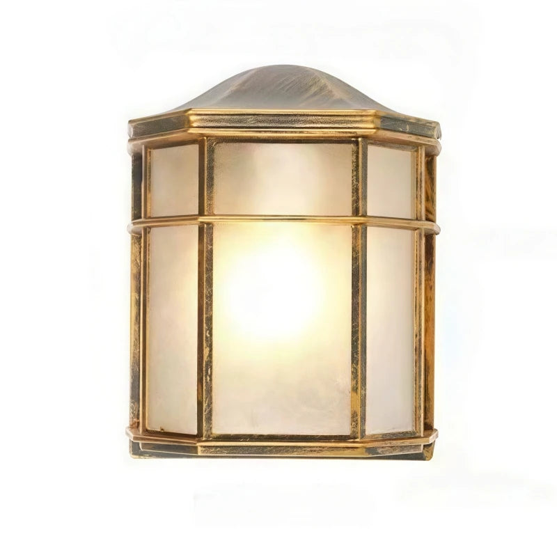 lampe murale bronze noir grille métal verre translucide vintage classiqueextérieur ip54