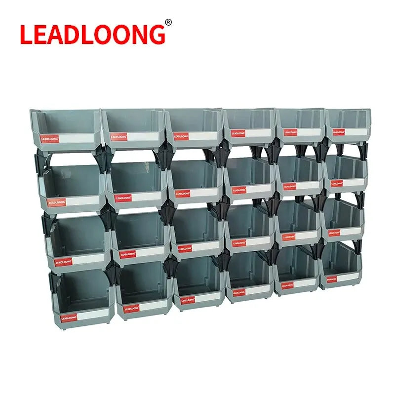 boîtes rangement plastique gris modernes 13.5x10.5x7.6cm empilables utilitaires poignées opaques fonctionnelles