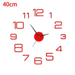 horloge murale moderne noir doré numéros blancs 40cm 50cm opaque sans cadre