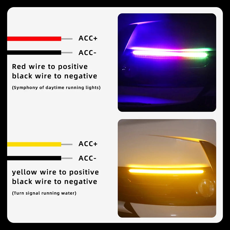 feux jour led noir blanc multicolore moderne clignotants jour nuit télécommande inclusion