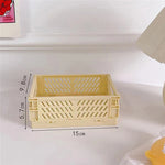 panier pliable moderne beige rose bleu grille ventilation clips latéraux