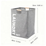 panier linge pliable noir blanc gris toile coton moderne poignées bois étanche salle bain