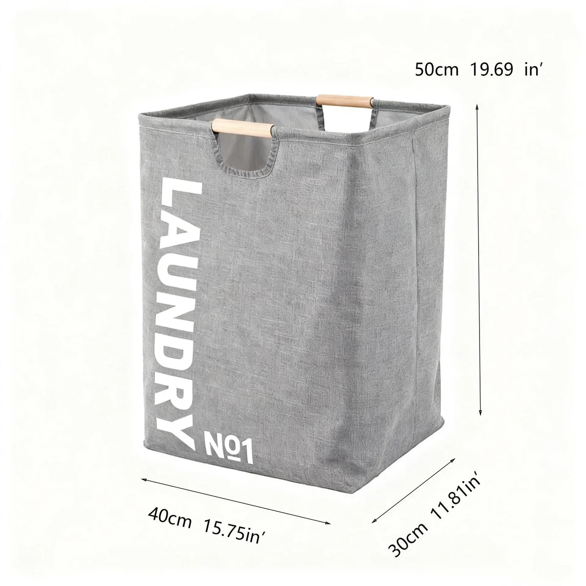 panier linge pliable noir blanc gris toile coton moderne poignées bois étanche salle bain