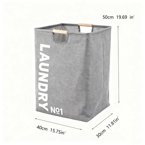 panier linge pliable noir blanc gris toile coton moderne poignées bois étanche salle bain