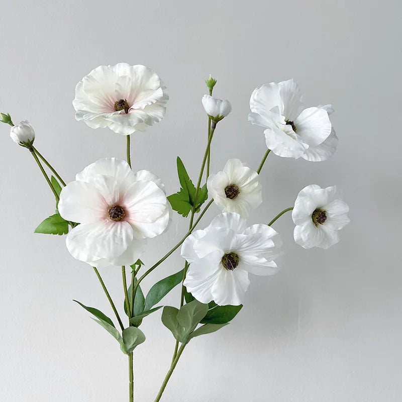 décoration intérieure moderne bouquet artificielle pivoine soie blanche jaune pale anniversaire mariage