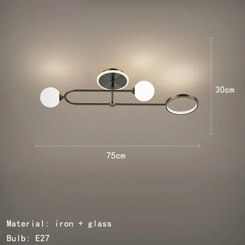 lampe suspension or blanc sphères translucides structure géométrique moderne minimaliste