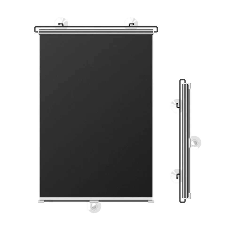 rideau rouleau noir opaque intégré fenêtre moderne sans perçage adhésif suction cup polyester