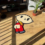 tapis dessin animé polyester antidérapant blanc vert marron rouge bleu rose chambre salon