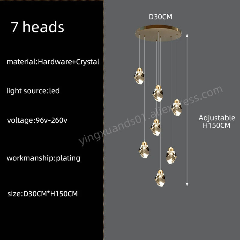 suspension lumineuse contemporaine dorée leds translucides chambre salon élégante 249 2000lm
