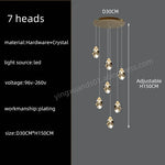 suspension lumineuse contemporaine dorée leds translucides chambre salon élégante 249 2000lm