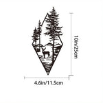 décoration murale silhouette animaux cerf arbre montagne noire moderne minimaliste artística maison