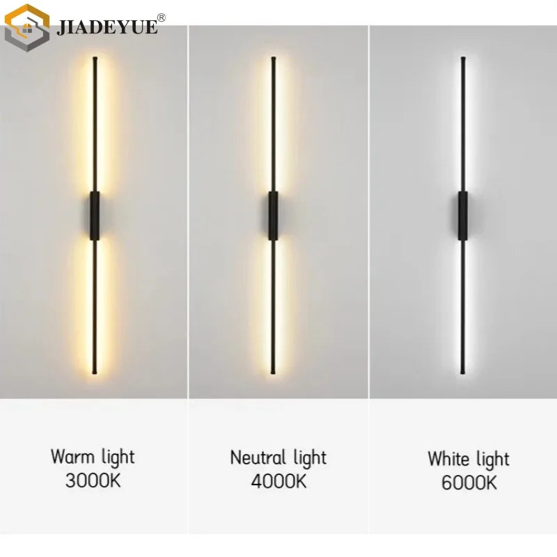 applique murale led moderne minimaliste noir éclairage quotidien 90 260V 3000K 4000K 6000K aluminium