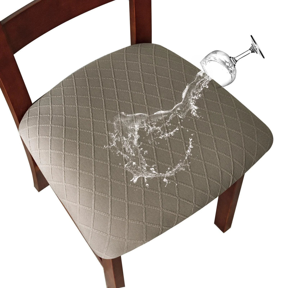 housse chaise imperméable amovible lavable polyester motif carreaux gris noir rouge marron moderne