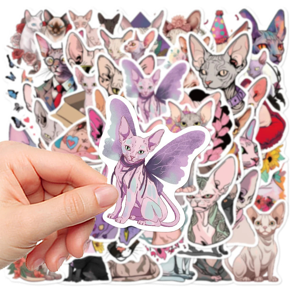 stickers animaux chatons fleurs dessin animé différents coloris opaques adhésifs maison téléphone vinyl