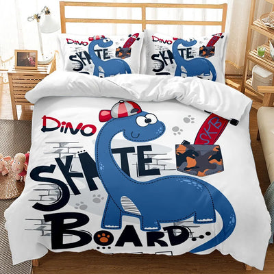 Housse de couette dinosaure 120x190 vue ensemble
