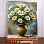 tableau broderie point croix motifs fleurs abstrait religieux fils coton canvas moderne DIY art