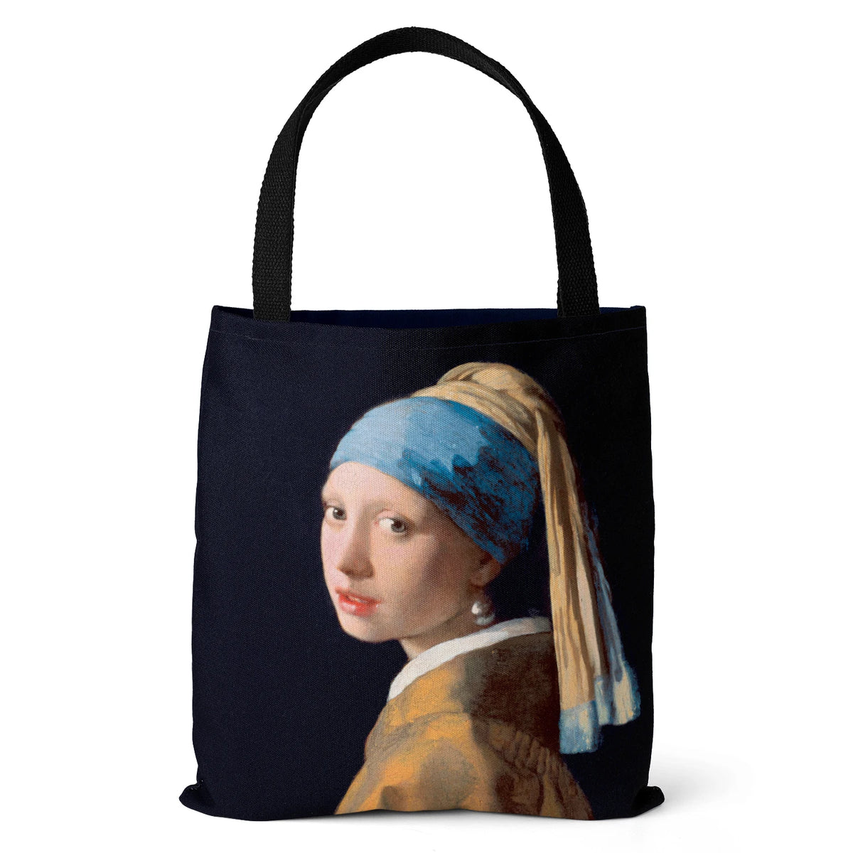 sac main polyester fleurs iris paysage moderne vert bleu beige noir poignées