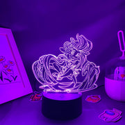 lampe led décorative motif féminin stylisé entre us accessoires violet bleu rouge verte moderne