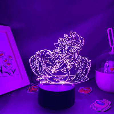 Lampe à lave bleu LED 3D dessin animé vue de face