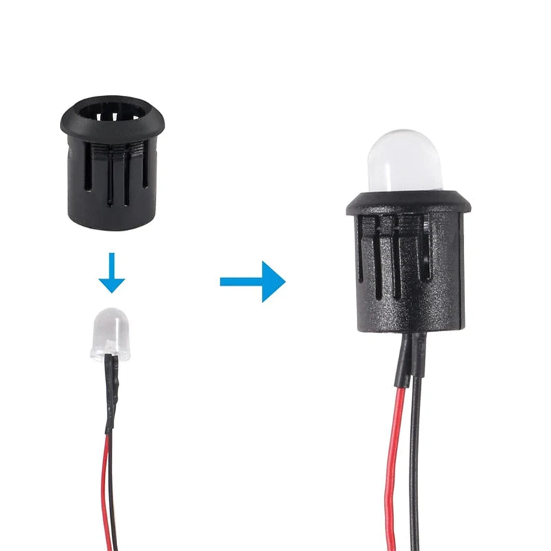 connecteurs câbles noirs led bases plaquettes rondes 10mm 8mm 5mm 3mm pragmatique