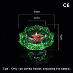 support bougie verre transparent forme fleur lotus décor maison artisanal coupe vent porte bougie