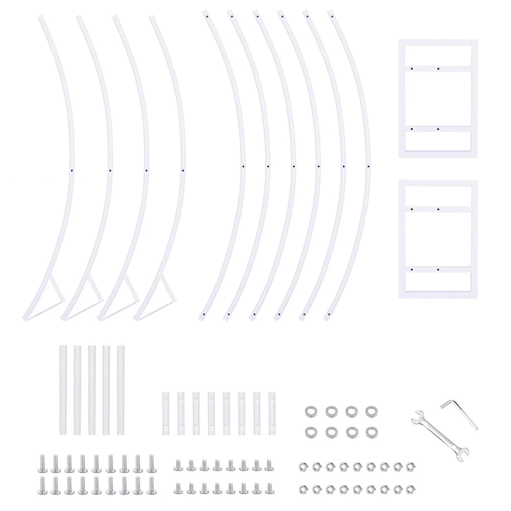 arche decorative blanche fleurs artificielles moderne clips inclusion barres panneaux vis ecrous