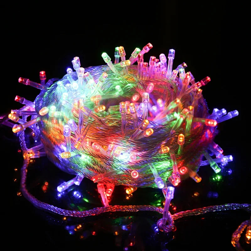 guirlande lumineuse led fil cuivre decoration exterieur noel blanc chaud froid multicolore 24v