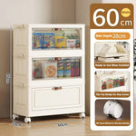 meuble rangement modulable pliable blanc rayures verticales moderne roulettes almacenamiento eficiente