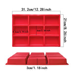 moule silicone compartiments savons bougies aromathérapie artisanale durable non toxique rouge