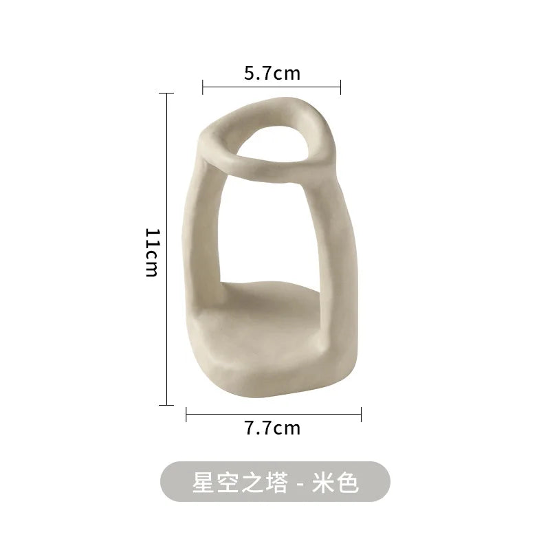 support bougie pinceaux cosmétiques moderne minimaliste gris bleu marron beige adhésif decoration maison céramique