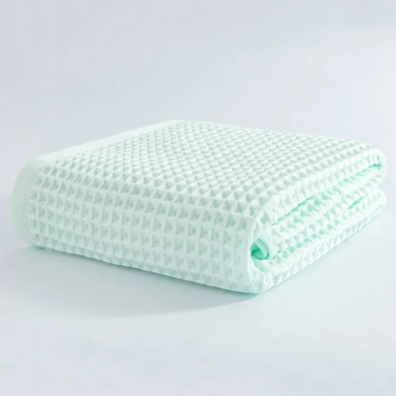 serviettes bain coton carreaux rose clair moderne absorbantes toilette Jaune Marron Bleu Vert