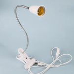 lampe clipable moderne flexible 360 degrés blanc argenté interrupteur plante domestique