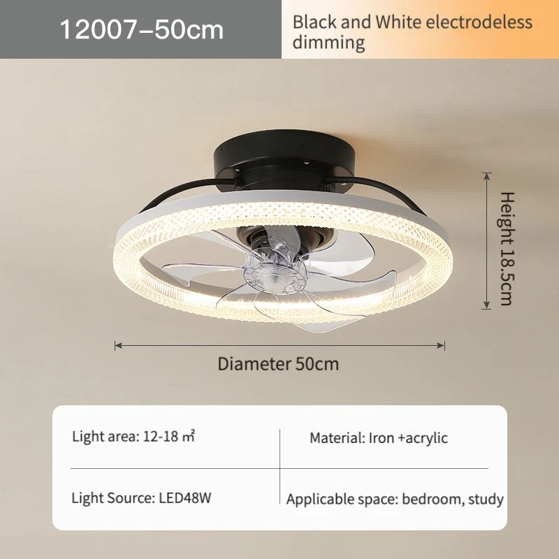 ventilateur or blanc moderne télécommande led transparent 50cm certification ul vde rohs