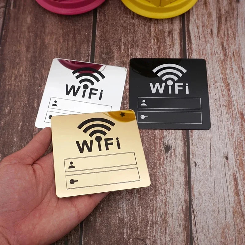 panneau wi fi adhésif acrylique moderne blanc noir doré réinscriptible stylo inclusWiFi