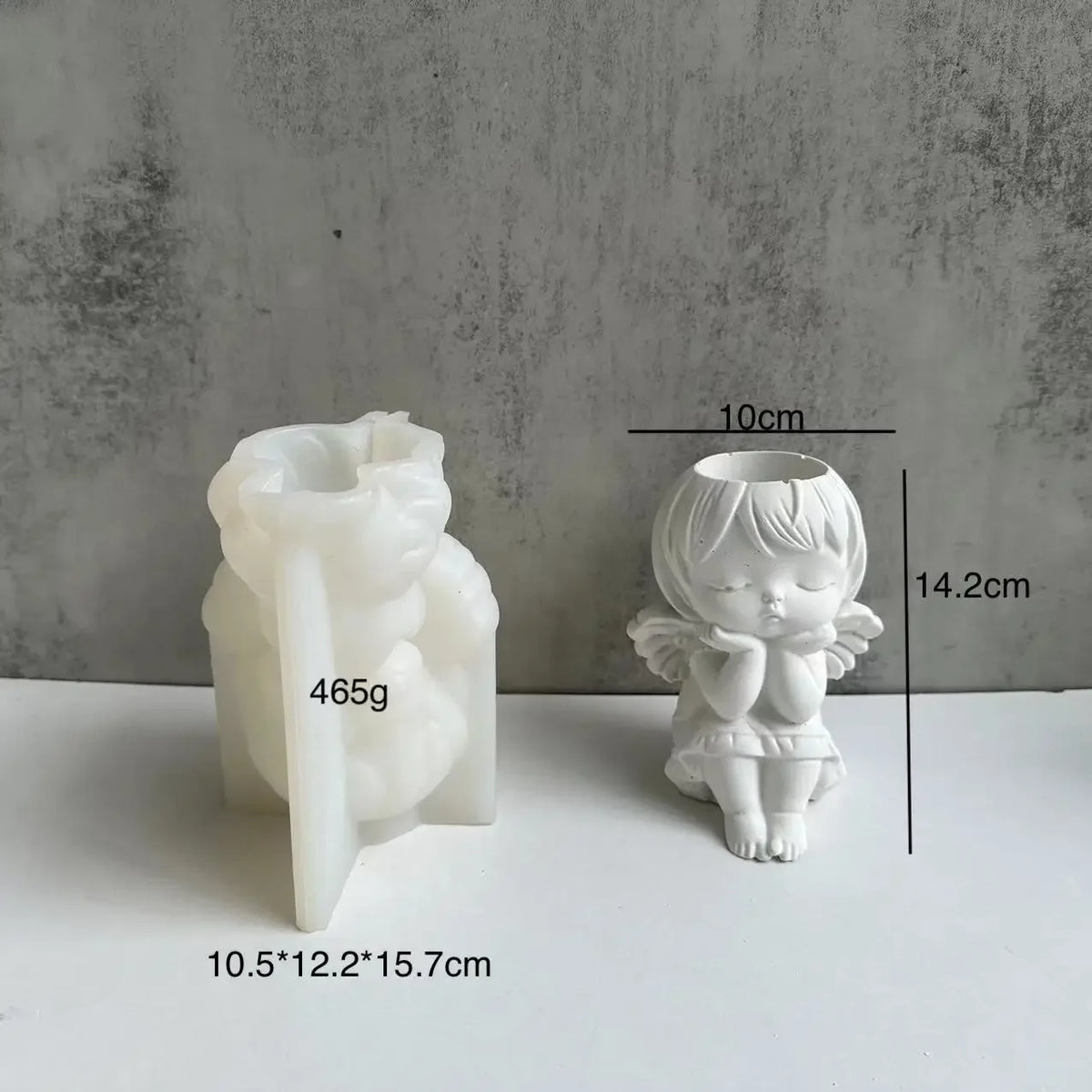 moule silicone ange agenouillé figurine décorative enfantine blanc opaque sculpté superficie lisse decoration noel