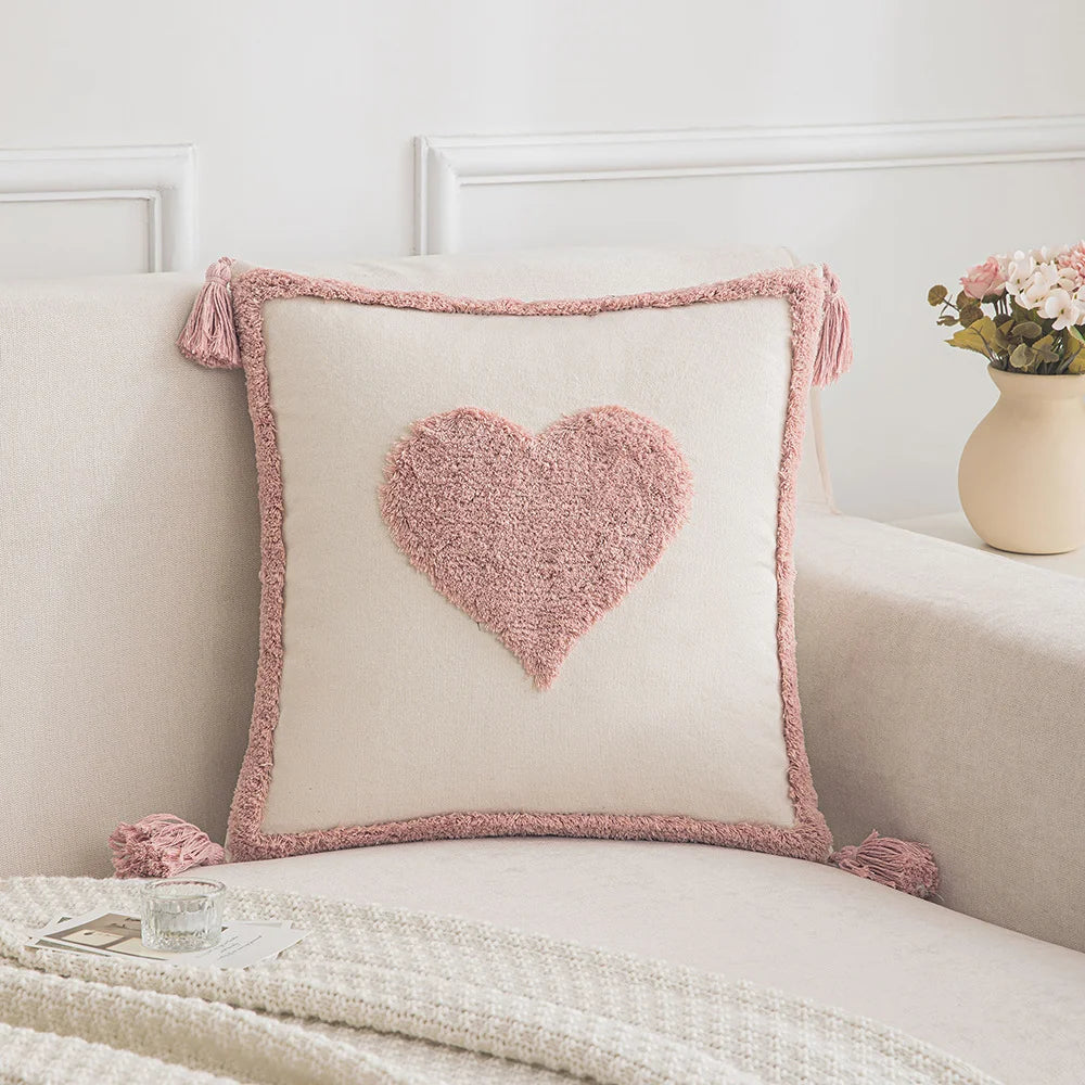 taies d'oreiller géométriques rose clair lit maison douces texturées non toxiques respectueux environnement adhésives