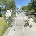 Guirlande florale artificielle romantique roses pivoines feuilles vertes blanc vert mariage decorationextérieur