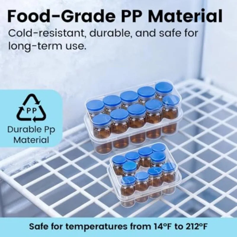 boîtes rangement vials cosmétiques transparentes modernes réutilisables 10ml 1kg charge max 10 compartiments lab