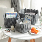 paniers rangement réutilisables tissage coton rotin tailles petites moyennes grandes scandinave minimaliste