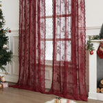 rideaux floral roses translucides décoration noël tringle salon
