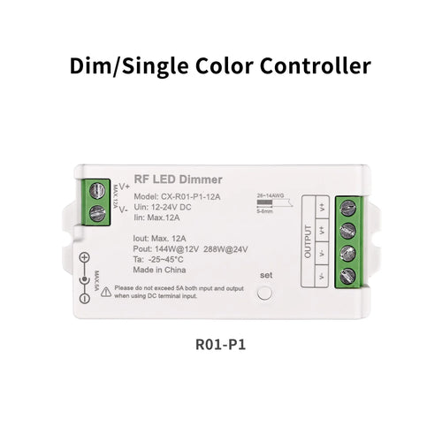 contrôleur led rf télécommande dimmable rgb rgbw cct bande lumineuse 12v 24v sans fil