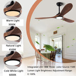 ventilateur moderne 52 pouces bois lampe intégrée télécommande led certifications ul ccc