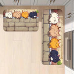tapis sol antidérapant beige orange moderne dessin animé chats 40x60cm 50x80cm adhésif antiusure salon
