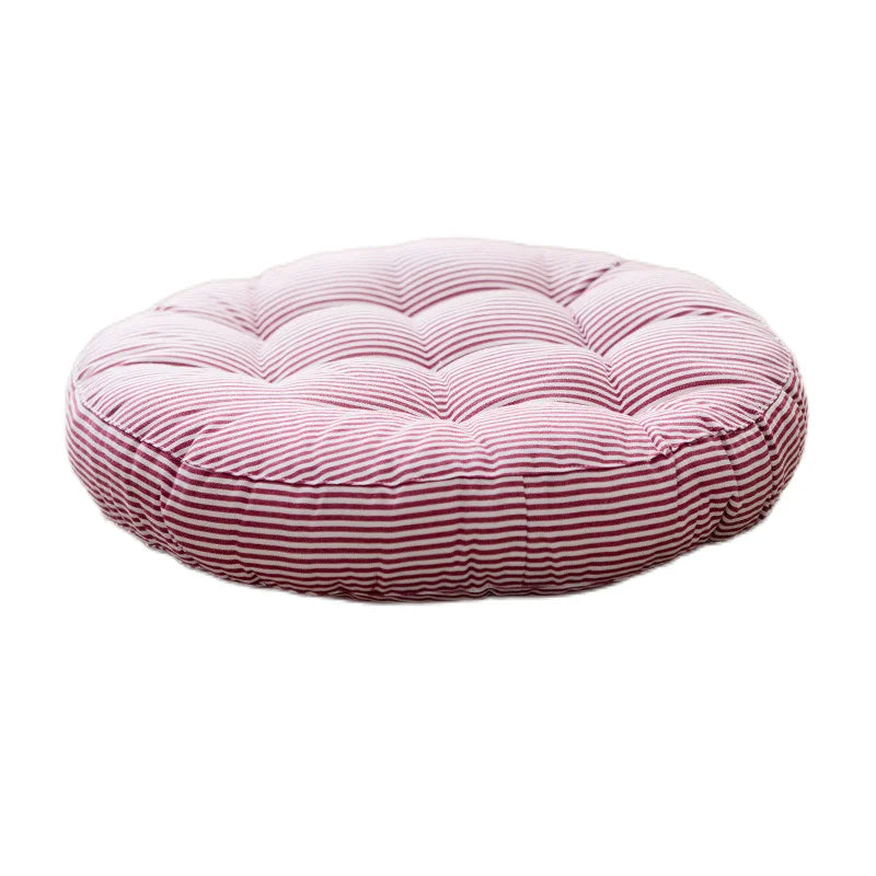 coussin rond rayures bleu marine blanc moderne 42cm 47cm 55cm épais massage polyester