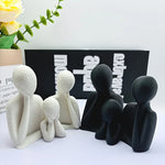 décoration abstraite couple enfant figurine moderne blanche noire minimaliste