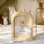 cadre photo bois naturel rayures horizontales illustration animale moderne ornement décoration