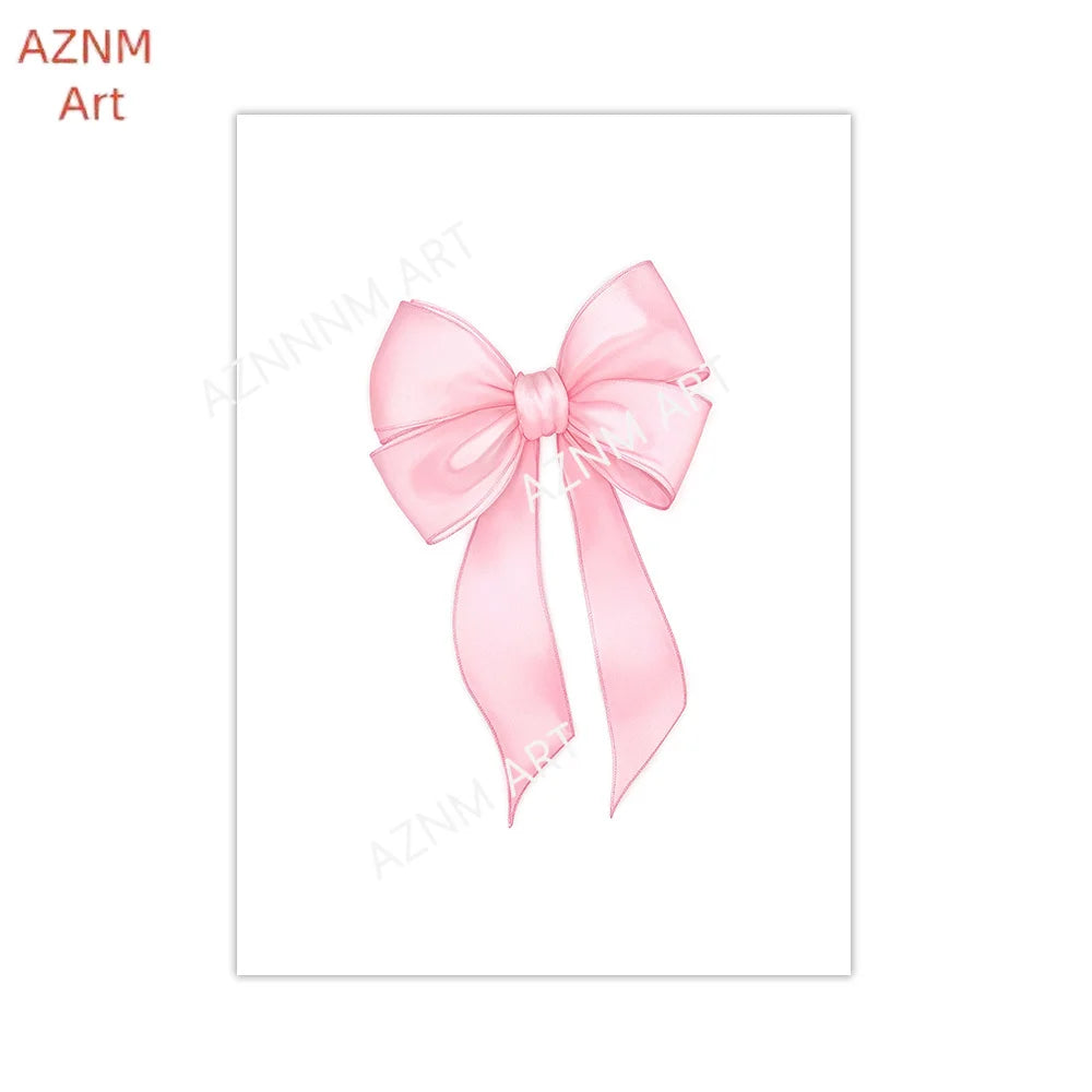 affiche art minimaliste abstraite rose arcs rubans texte manuscrit sans cadre