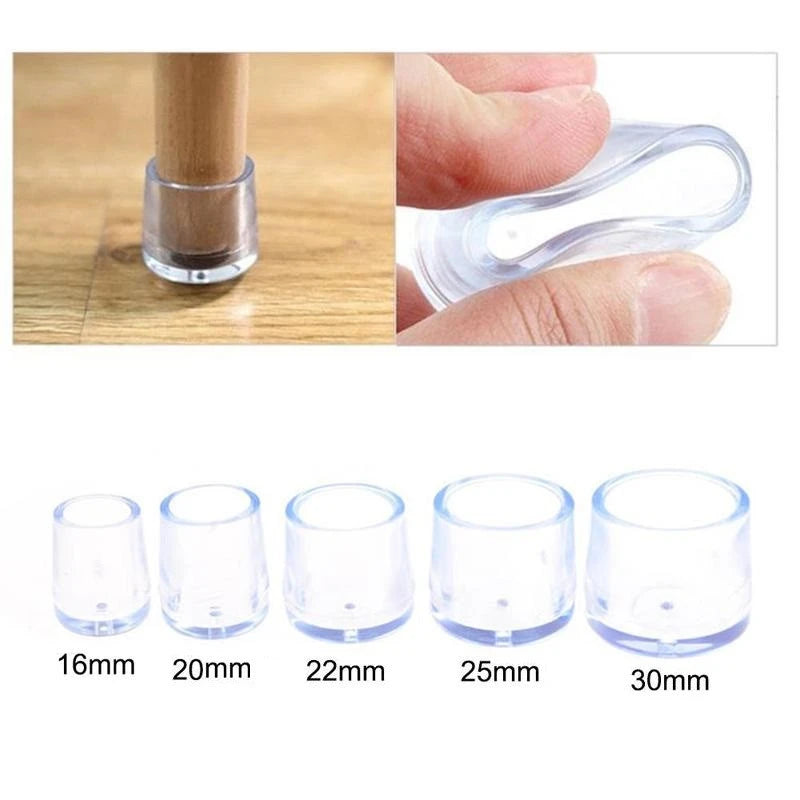 protège sol transparent rond adhésif patins meubles chaises tables capuchons pieds meubles silicone maison
